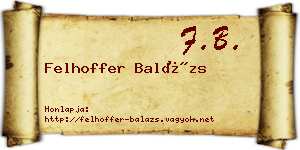 Felhoffer Balázs névjegykártya